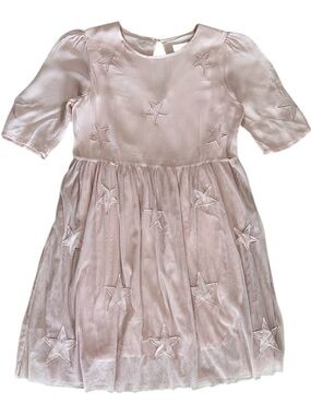 Stella McCartney Kids Light Pink Star Knit & Tulle Dress
